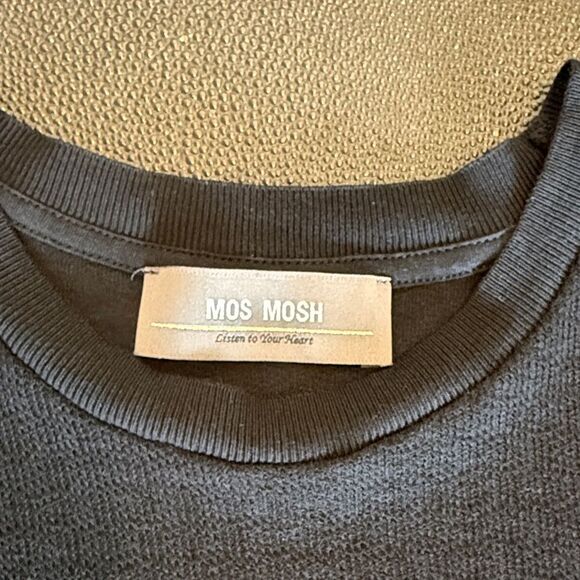 Mos Mosh MM Swann O-SS Flora Tee Women's Black Cropped Boxy Top size Medium - Picture 3 of 9